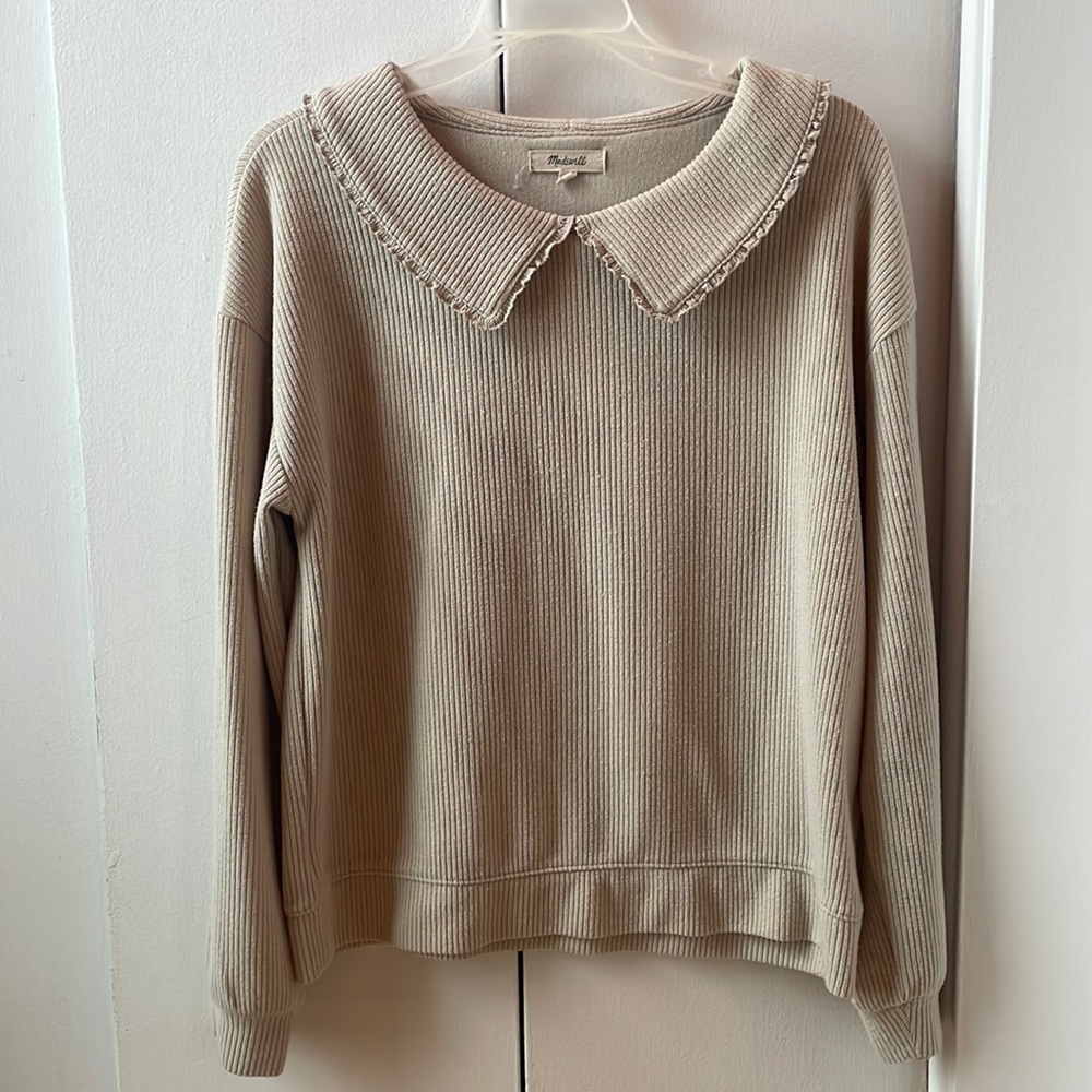 Ruffle-Collared Long-Sleeve Top